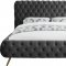 Delano Bed in Grey Velvet Fabric by Meridian w/Options