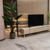 Ella TV Stand in Gray High Gloss by Beverly Hills