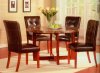 Faux Marble Top & Oak Base Modern Round Dining Table w/Options