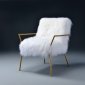 Bagley Accent Chair 59453 in White Wool & Golden Brass by Acme