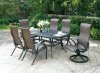 Chiara I Patio Table CM-OT2303-T in Black w/CM-OT2305-AC Chairs