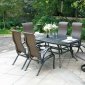 Chiara I Patio Table CM-OT2303-T in Black w/CM-OT2305-AC Chairs