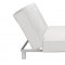 White Leatherette Modern Convertible Sofa Bed with Folding Arms