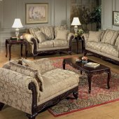 Beige Clarissa Carmel Fabric Traditional 2Pc Sofa Set w/Options