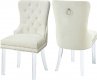 Miley Dining Chair 746 Set of 2 Cream Velvet Fabric by Meridian