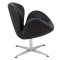 Swan Lounge Chair SW29BLL in Black Leatherette by LeisureMod