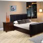 04850 William Upholstered Bed in Black Bycast PU by Acme