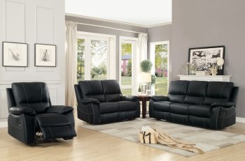 Greeley Motion Sofa 8325BLK in Black by Homelegance w/Options [HES-8325BLK Greeley]