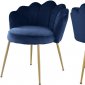 Claire Dining Chair 748 Set of 2 Navy Velvet Fabric by Meridian