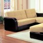 Two-Toned Tan & Brown Contemporary Sectional Convertible Sofa