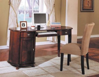 Dark Cherry Finish Modern Home Office Desk [AMOD-215-9507 & 9493]