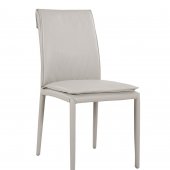 Togo Dining Chair Set of 2 in Light Gray Leather by J&M