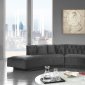 Kenzi Sectional Sofa 641 in Grey Velvet Fabric by Meridian