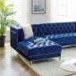 MS2069 Sectional Sofa in Blue Velvet by VImports