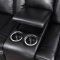 U9673 Motion Sofa in Black Bonded Leather by Global w/Options