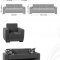 Dolce Sofa Bed in Black Microfiber by Rain w/Optional Items