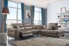 468 Motion Sectional Sofa Brown Leather by ESF w/Power Recliner