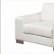 White Leather Vinyl Contemporary Living Room Sofa w/Metal Legs