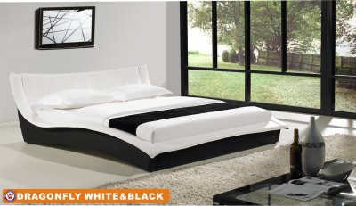 Dragonfly Bed in White & Black Bonded Leather by American Eagle