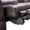 445 Motion Sectional Sofa Brown Leather by ESF w/Power Recliner