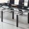 D108 Dining Table w/Black & Clear Glass Top & Options