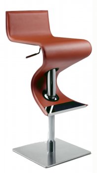 Stainless Steel Base & Rust Vinyl Seat Set of 2 Swivel Barstools [CYBA-0833-Rust]