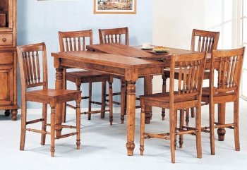 Oak Finish Modern 7Pc Counter Height Dining Set w/Options [YTDS-BU4000-Bush]