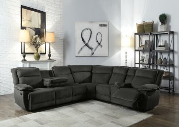 Felipe Motion Sectional Sofa 53320 in Gray Fabric by Acme [AMSS-53320-Felipe]