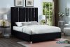 Enzo Upholstered Bed in Black Velvet Fabric by Meridian