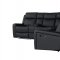 U6024 Motion Sectional Sofa in Black PU by Global