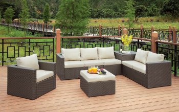 Davina Patio Sectional w/Ottoman&Storage Box Set CM-OS1818 Beige [FAOUT-CM-OS1818-Davina]