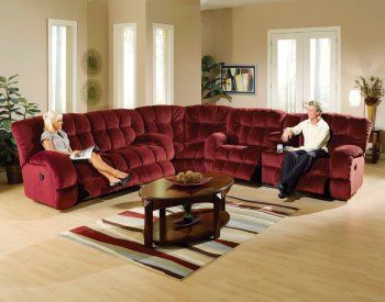 Bordeaux Fabric Softie Modern Reclining Sofa w/Options [CNSS-374 Softie Bordeaux]