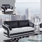 UA189 Sofa in White & Black Bonded Leather by Global Furniture