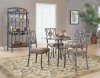 Glass Round Top Modern 5Pc Dining Set w/Optional Baker's Rack