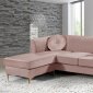 Eliana Sectional Sofa 660 in Pink Velvet Fabric by Meridian