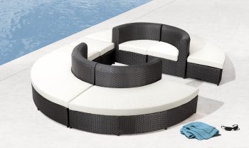 Black & White Modern 10pc Outdoor Patio Modular Sofa Set [ZOUT-Ipanema-701370]