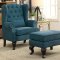 Willow Accent Chair CM-AC6271TL in Teal w/Optional Ottoman