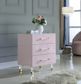 Anastasia Side Table 833 in Pink Lacquer by Meridian [MRCT-833 Anastasia]