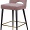 Kelly Counter Stool 791 Set of 2 Pink Velvet Fabric by Meridian