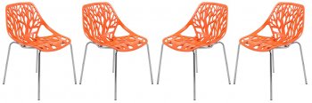 Asbury Set of 4 Dining Chairs AC16OR in Orange by LeisureMod [LMDC-AC16OR-Asbury Orange]