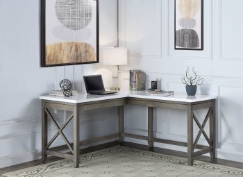 Zahrah Writing Desk OF00058 Marble Top & Weathered Gray by Acme [AMOD-OF00058 Zahrah]