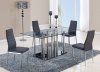 D368DT Dining Set 5Pc w/140DC Black Chairs by Global Furniture