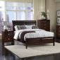 Dark Cherry Finish Contemporary Bedroom w/Optional Items