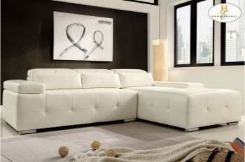 9617WHT Amare Sectional Sofa in Bonded Leather by Homelegance [HESS-9617WHT Amare]