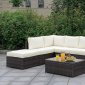 Ilona Outdoor Patio Sectional CM-OS2136-Set4 in Ivory & Espresso