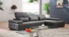 S812-DG Sectional Sofa in Dark Gray Leather by Pantek