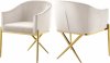 Xavier Dining Chair 763 Set of 2 Cream Velvet Fabric by Meridian