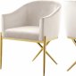 Xavier Dining Chair 763 Set of 2 Cream Velvet Fabric by Meridian