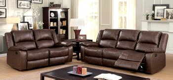 Kris Reclining Sofa CM6293 in Brown Top Grain Leather Match [FAS-CM6293 Kris]