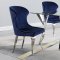 Alaia Dining Set 5Pc 190711 in Chrome by Coaster w/Blue Chairs